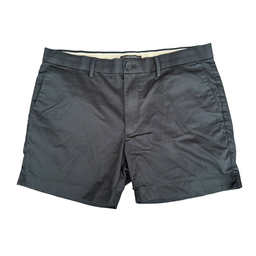 Banana Republic Slim Fit Black Chino Shorts 5" Inseam Stretch Mens Size 33